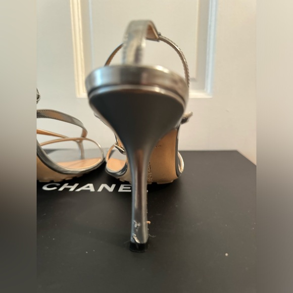 Bottega Veneta Stretch Strap Sandals in Silver - Picture 6 of 11